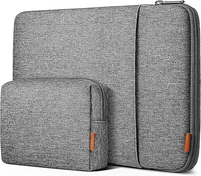 Inateck 360° Protection Laptop Bag with Accessory Bag, Compatible with 13-inch MacBook Air/Pro M4 M3 M2 M1 2016-2025, Gray