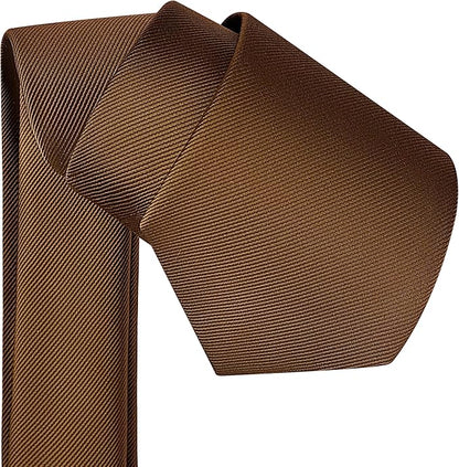 Branduce 3.15"（8cm） Men's Solid Color Formal Woven Necktie + Gift Box