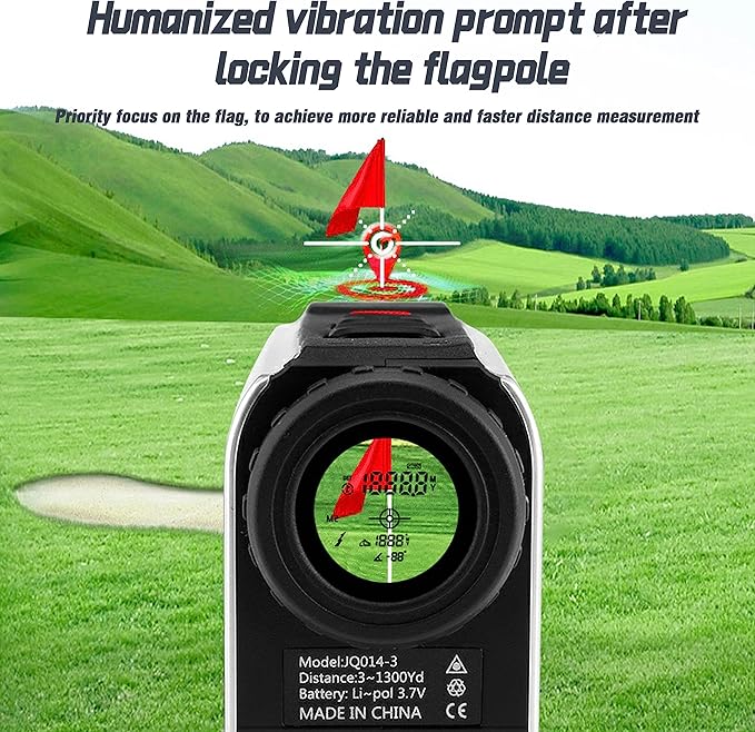 PGM Golf Rangefinder with Slope 600/1300 Yards, 7X Magnification Laser Range Finder Golf with Flag Pole Locking Vibration, Golf Gifts Accessories with Range Finder Magnetic Strap for Men