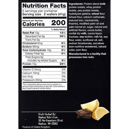 Proti-Thin High Protein Lemon Wafer Squares, 15g Protein, Low Calorie, Low Carb, Low Sugar, Aspartame Free, Diet Wafer Bars, Healthy Snack, 2 Wafers per Serving, 5 Count Box