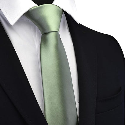 Branduce 3.15"（8cm） Mens Solid Satin Tie Pure Color Necktie for Business and Wedding + Gift Box