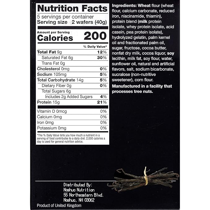 Proti-Thin High Protein Vanilla Wafer Squares, 15g Protein, Low Calorie, Low Sugar, Aspartame Free, Diet Wafer Bars, Healthy Snack, 2 Wafers per Serving, 5 Count Box