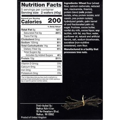 Proti-Thin High Protein Vanilla Wafer Squares, 15g Protein, Low Calorie, Low Sugar, Aspartame Free, Diet Wafer Bars, Healthy Snack, 2 Wafers per Serving, 5 Count Box (Pack of 2)