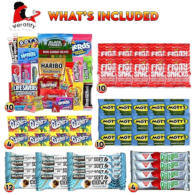 Snack Box Variety Gift Care Basket (84 Count) Gift Variety Assortment Package Perfect for Men, Women, Adults, Office, School, College, Work - Back To School Gift Basket