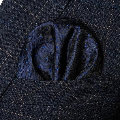 RBOCOTT Mens Woven Tie and Pocket Square with Tie Bar Sets Solid Necktie