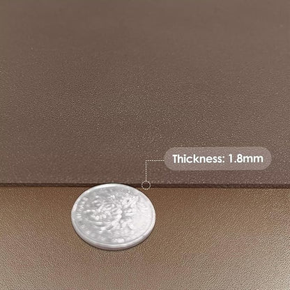 Leather Table Cover,1.8mm Thick,42x90 Inch Table Protector,Table Protector for Dining Room Table,Dining Table Cover,Table Cover Protector.(Mud Color+Champagne Gold,42x90)