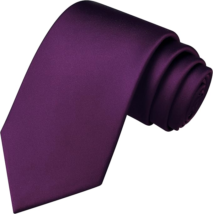 Branduce 3.15"（8cm） Mens Solid Satin Tie Pure Color Necktie for Business and Wedding + Gift Box