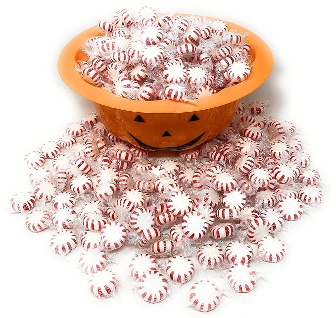 Holiday American Old Fashioned Peppermint Starlights Mints Hard Candy Discs Individually Wrapped Bulk 6 Lb's 450+ pcs (96-Oz)