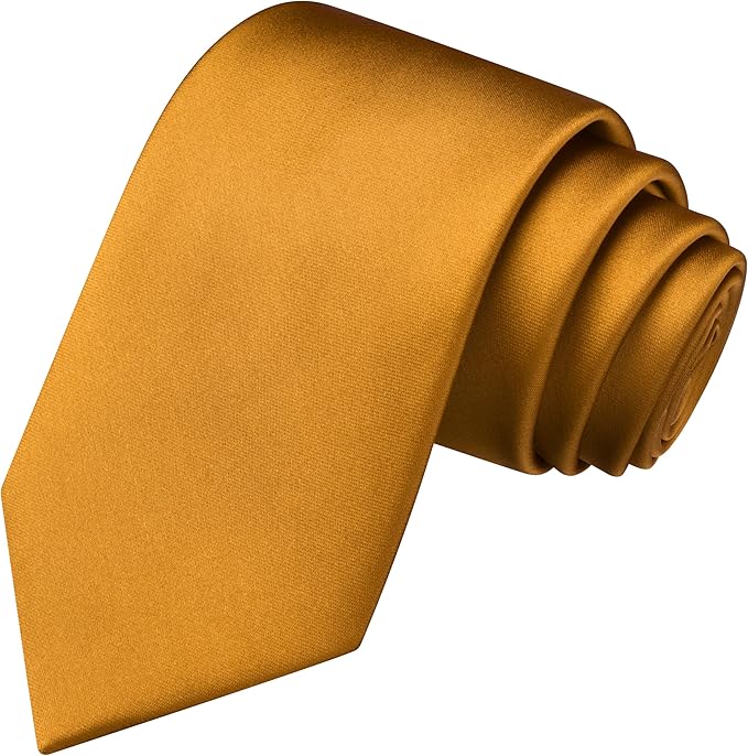 Branduce 3.15"（8cm） Mens Solid Satin Tie Pure Color Necktie for Business and Wedding + Gift Box
