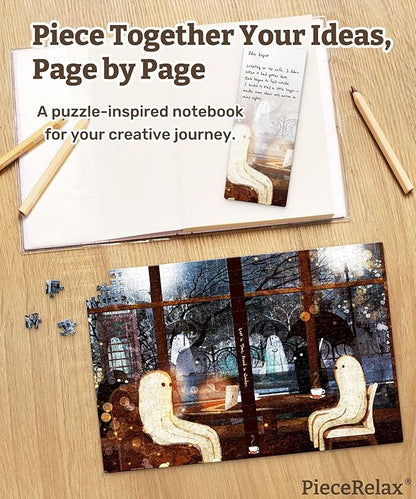 PieceRelax A5 Puzzle Journal for Adults, 300 Piece Plastic Jigsaw Book Cover (Includes Notebook) - Katherine Blower - Warm Glow, Unique Gift [YA1072]