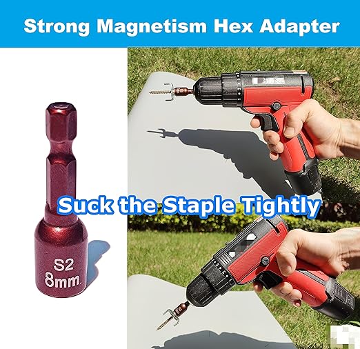 100 Pcs Fencing Fasteners Post Screw with Wire Fixer, Fence Staple for Wire Mesh and Woven Fencing, Quickly Install in Wood with Power Drill