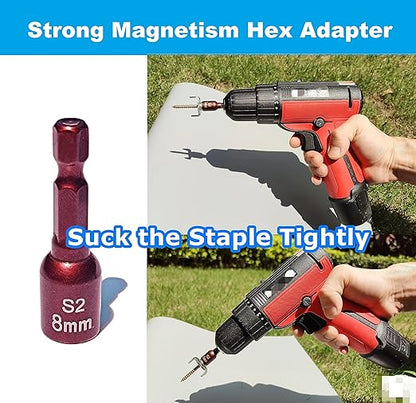 100 Pcs Fencing Fasteners Post Screw with Wire Fixer, Fence Staple for Wire Mesh and Woven Fencing, Quickly Install in Wood with Power Drill