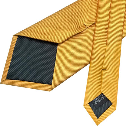 JEMYGINS Formal Necktie Solid Color Tie and Pocket Square with Tie Clip Lapel Pin Sets for Men 4PCS