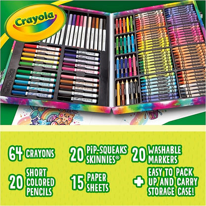 Crayola Inspiration Art Case Coloring Set - Tie-Dye (140ct), Art Supplies Set For Kids, Travel Drawing Kit, Holiday & Christmas Gift for Girls & Boys, Ages 5+ [Amazon Exclusive]