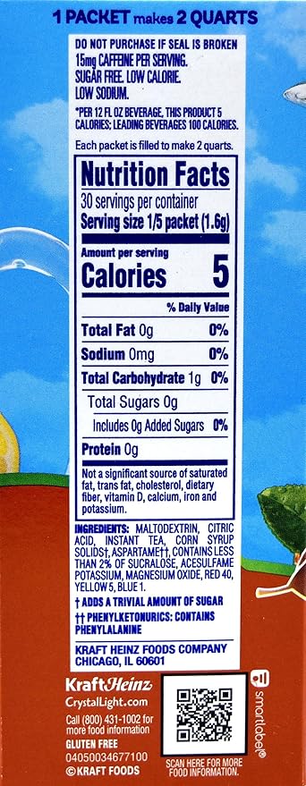 Crystal Light Sweet Tea, 12-Quart 1.56-Ounce Canister (Pack Of 4)