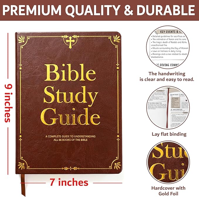 Bible Study Guide for Women & Men – Beginner-Friendly Study of All 66 Books with Life Application & Reflection Notes | Premium Lay-Flat Hardcover Devotional Journal
