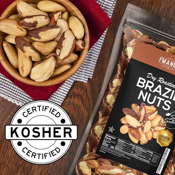 I’m A Nut Brazil Nuts, Dry Roasted, 64oz (4 lb) | No oil | No Herbicides Or Pesticides | Batch Tested Gluten & Peanut Free | Non GMO | No PPO | Vegan and Keto Friendly | Premium Quality | Made from 100% Natural Brazil Nuts