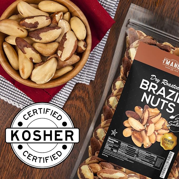 I’m A Nut Brazil Nuts, Dry Roasted, 48oz (3 lb) | No oil | No Herbicides Or Pesticides | Batch Tested Gluten & Peanut Free | Non GMO | No PPO | Vegan and Keto Friendly | Premium Quality | Made from 100% Natural Brazil Nuts