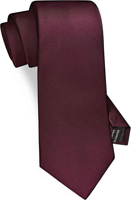 GUSLESON Classic New 3.15"（8cm） Men's Solid Color Necktie Wedding Business Tie + Gift Box