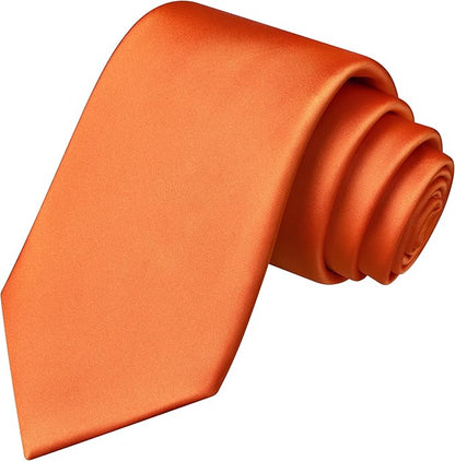 Branduce 3.15"（8cm） Mens Solid Satin Tie Pure Color Necktie for Business and Wedding + Gift Box