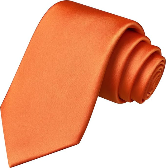 Branduce 3.15"（8cm） Mens Solid Satin Tie Pure Color Necktie for Business and Wedding + Gift Box