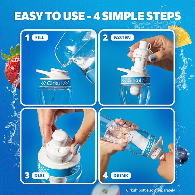 Cirkul Accel Electrolytes Flavor Water Variety Pack, Makes 36 Drinks, No Sugar, Zero Calorie Drink Mix, (2 Grapefruit, 2 Lemon Lime, 2 White Peach)