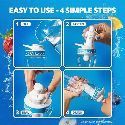 Cirkul Accel Electrolytes Flavor Water Variety Pack, Makes 36 Drinks, No Sugar, Zero Calorie Drink Mix, (2 Grapefruit, 2 Lemon Lime, 2 White Peach)