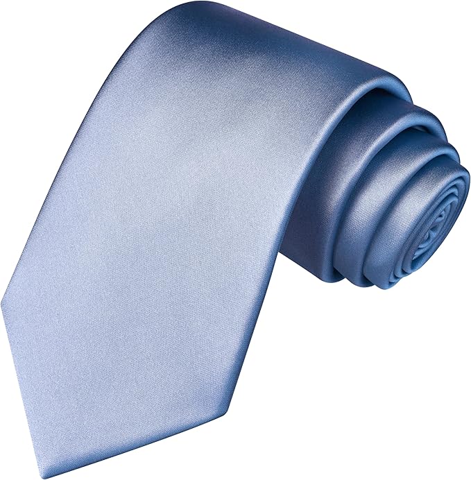 Branduce 3.15"（8cm） Mens Solid Satin Tie Pure Color Necktie for Business and Wedding + Gift Box