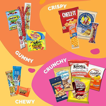 Snacks Variety Pack for Adults, Kids & Teens (40 Count) - Snack Box Variety Pack with Chips, Cookies & Bars - Care Package for College Students, Office Treats, Birthdays & Travel