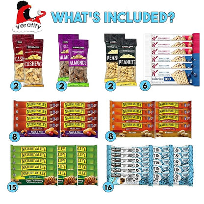 Snacks Gift Variety Basket for Adults (101 Count) Snacks Gift Variety Package Gift Arrangement Perfect for Men, Women, Adults, Military, Office, School, Work, Employee Appreciation - Gift Basket