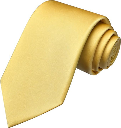 Branduce 3.15"（8cm） Mens Solid Satin Tie Pure Color Necktie for Business and Wedding + Gift Box
