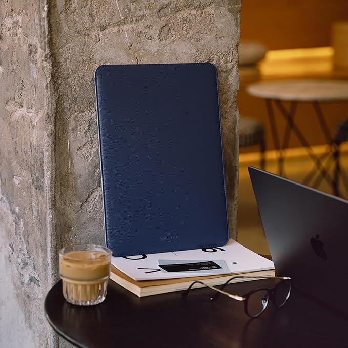 Comfyable Laptop Sleeve 13 Inch Precisely Compatible with MacBook Air M4 2025-2018 & MacBook Pro M2 2022 M1 2020-2016, Faux Leather Cover Case, Midnight Blue
