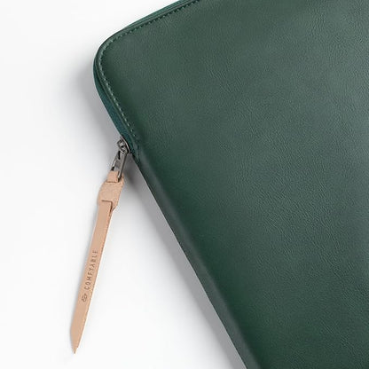 Comfyable Slim Protective Laptop Sleeve Compatible with 13/13.3/14 Inch MacBook Air & MacBook Pro, Mac Travel Case, Laptop Pouch, Slim PU Leather Cover M4/M3/M2/M1 2025-2021, Midnight Green
