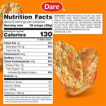 Breton Veggie Crisps Spicy Chipotle Cheddar (Pack of 12) - Popped not Fried Crisps, Made with Real Vegetables, Light and Crispy Gluten Free Chips, Snacks for School, Lunch Box and More, 12x6oz