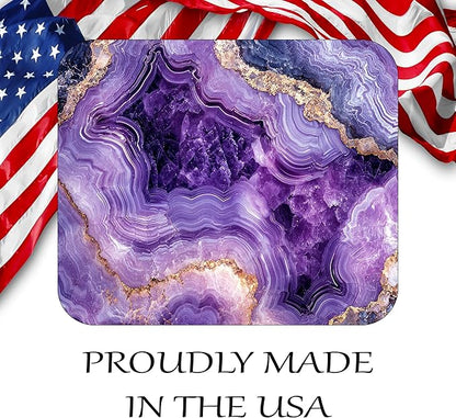 Purple Marble Agate Mouse Pad Mat Mousepad for Desk Computer Laptop PC Gaming Home or Office Gift Marbled Abstract (Amethyst MP 47)