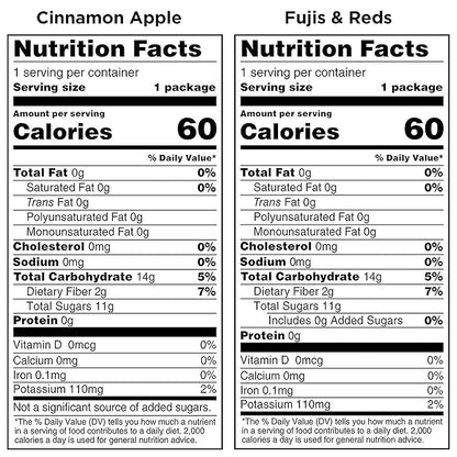 Bare Baked Crunchy, Apples Fuji & Reds and Cinnamon Variety Pack, 0.53 Ounce (Pack of 16)