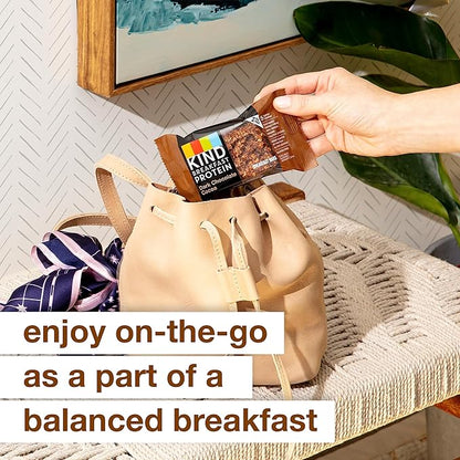 KIND Breakfast Protein Bars, Dark Chocolate Cocoa, Healthy Snacks, Gluten Free, 8g Protein, 30 Count