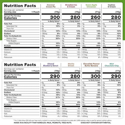 Oats Overnight Ultimate Variety Pack - High Protein, 5g Fiber Breakfast Protein Shake, Gluten Free Oatmeal, Non GMO Oatmeal - Green Apple Cinnamon, Coconut Cream Pie & More (16 Pack + Shaker Bottle)