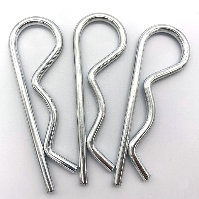 3Pcs Heavy Duty Hitch Pins Clip R Clips Spring Retaining Wire Hair Pins Cotter Pin Strong Spring Tension Large Carter Pin R Clip Large for Trailer Tractors Mower Carts Truck Pin Clip M5x100mm