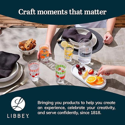 Libbey Fruit Juice Glasses, Heavy Base Glass Drinking Glasses Set of 8, Breakfast Juice Cups, Everyday Clear Drinking Glass Set for Cold Drinks