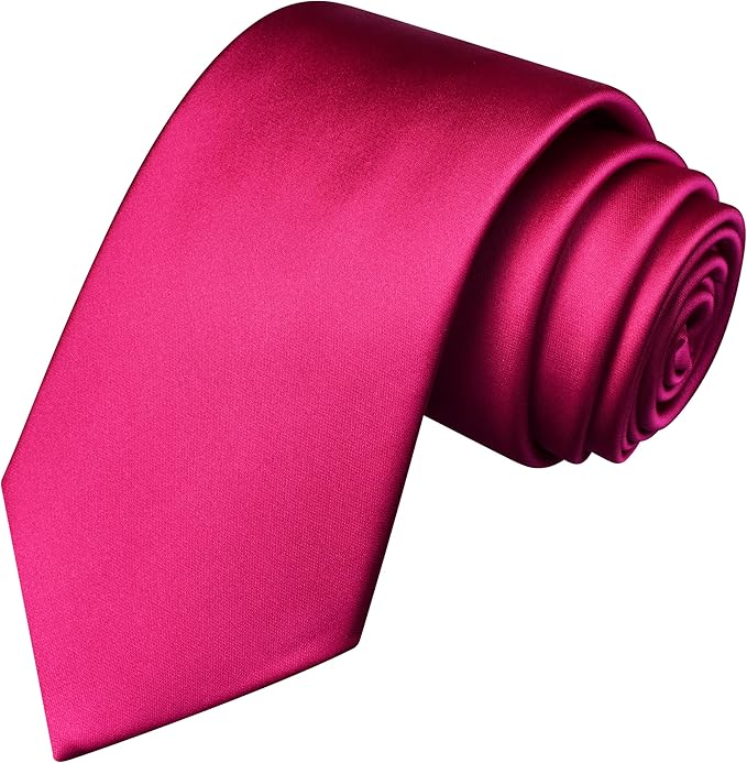 Branduce 3.15"（8cm） Mens Solid Satin Tie Pure Color Necktie for Business and Wedding + Gift Box