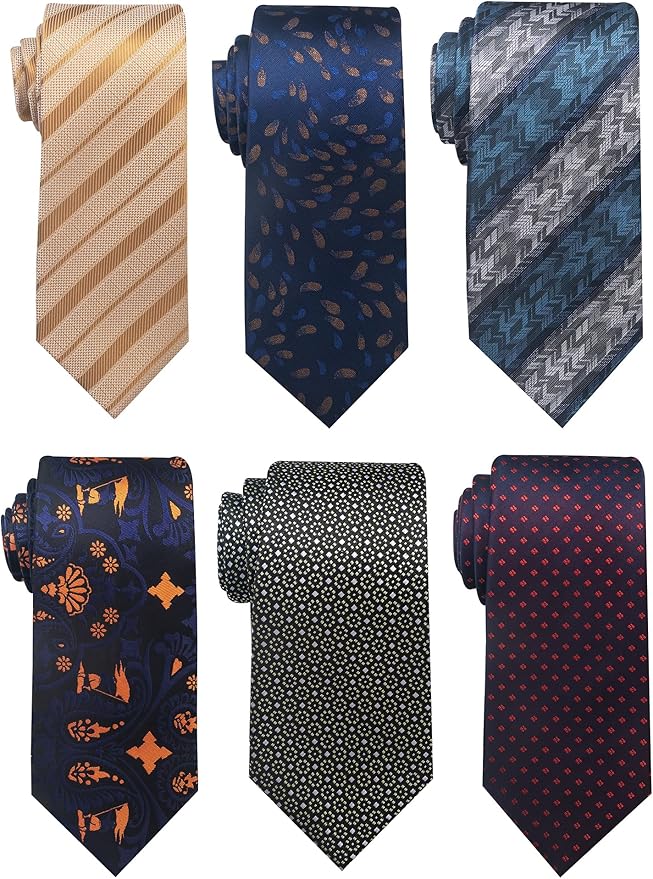 Tie For Men Necktie Woven Jacquard Neck Ties Set 6 PCS