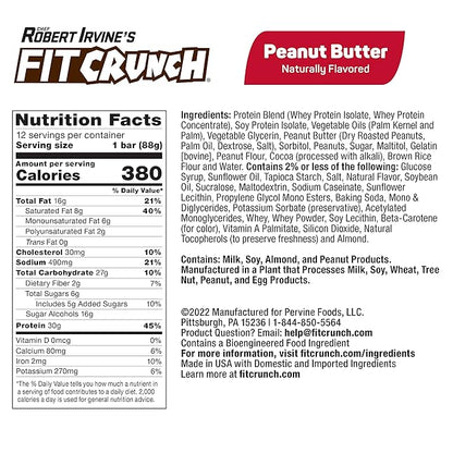 FITCRUNCH Full Size Protein Bars, 6-Layer Baked Bar, 6g of Sugar, Gluten Free & Soft Cake Core (12 Bars, Variety Pack)