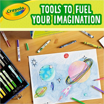 Crayola Inspiration Art Case Space Coloring Set (140pcs), Art Kit for Kids, Crayons, Markers, Pencils, Holiday for Boys & Girls, Ages 5, 6, 7 [Amazon Exclusive]