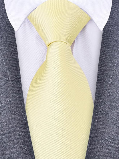 Branduce 3.15"（8cm） Men's Solid Color Formal Woven Necktie + Gift Box