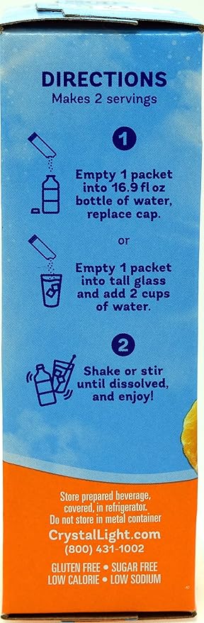 Crystal Light On The Go Citrus With Caffeine Drink Mix, 10-Packet Box (Pack of 50)