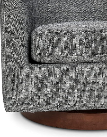 CHITA Swivel Accent Chair, FSC Certified Upholstered Fabric Barrel Chair for Living Room Set of 2, Fully Assembled, Dark Grey