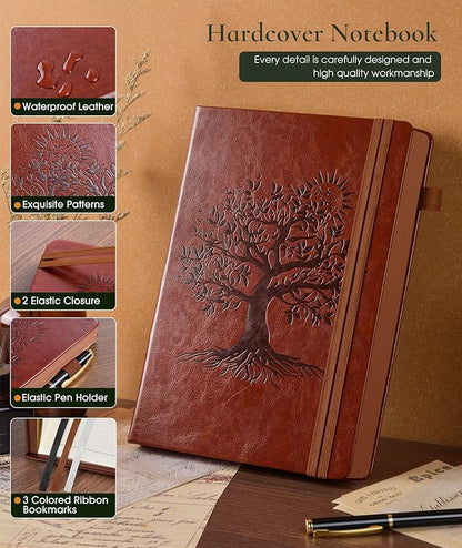 PAIBAS Vintage Leather Journal, A4 Large 300 Numbered Pages – College Ruled Hardcover Notebook for Writing, Work, School & Travel