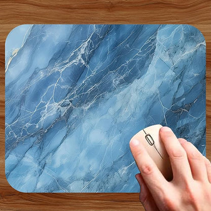 Blue Marble Agate Mouse Pad Mat Mousepad for Desk Computer Laptop PC Gaming Home or Office Gift Marbled Abstract (Blue Marble MP10)