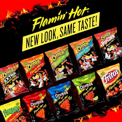 Frito-Lay Fiery Mix Variety Pack, Hot & Spicy Snacks Single Serve Bags, (Pack of 40), Flamin' Hot Cheetos, Doritos, Chester's Hot Fries